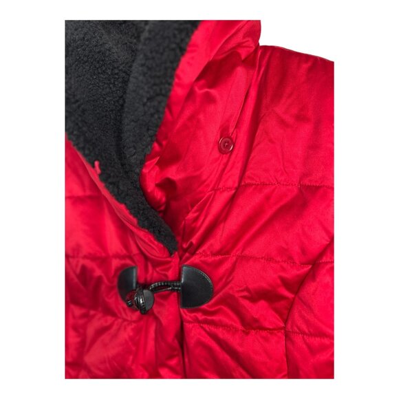 LAUREN Ralph Lauren Sherpa Collar Quilted Vibrant Holiday Red Vest Women's Sz M - Picture 3 of 12